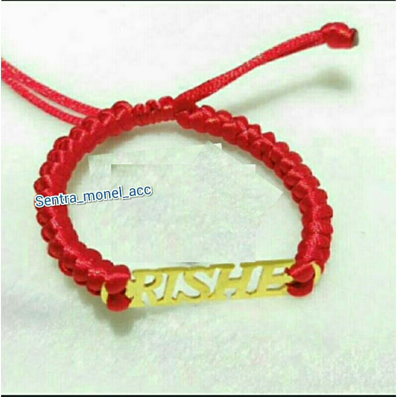 Gelang Tali Rajut / Gelang nama lapis emas Tali rajut / gelang tangan / gelang wanita