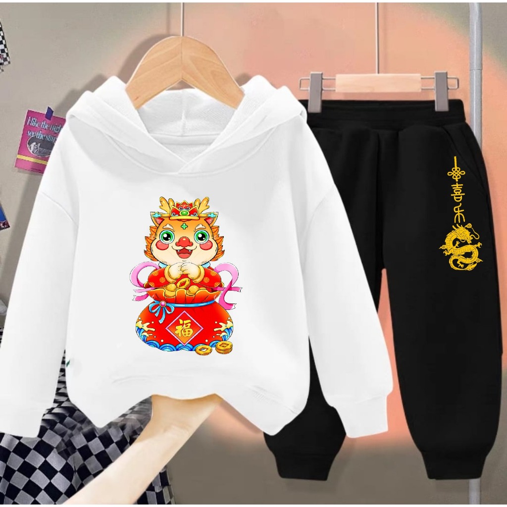 stelan anak anak sweater dan celana naga fulu