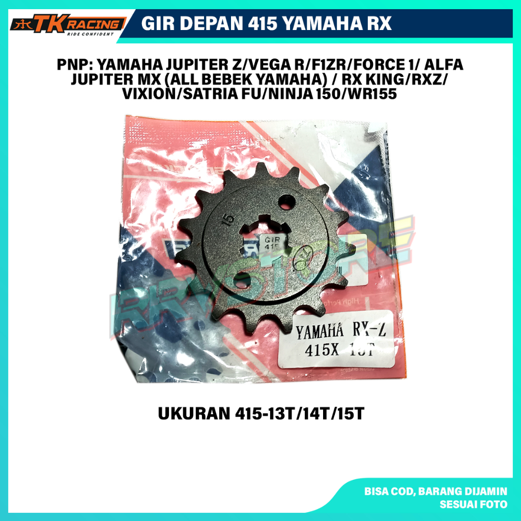 GIR GEAR DEPAN YAMAHA RXZ RX King RX Spesial Jupiter Z F1ZR Jupiter MX Vega R Vixion Bison Ninja Sat