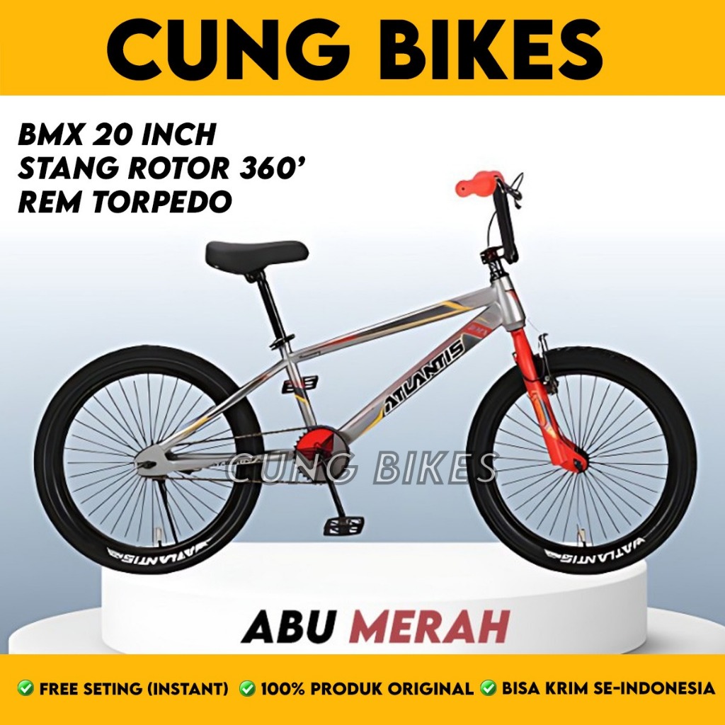 Sepeda BMX Atlantis Barong Rapid Torpedo ukuran 20 Inch Rotor 360' Ban Jumbo