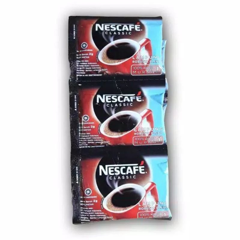 

Kopi Nescaffe Classic (1 renceng isi 10 sachet) Minuman Instan Enak Mu