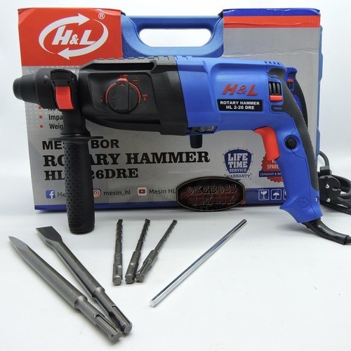 H&L HL 2-26 DRE/HL2-26DRE Mesin Bor Bobok Beton Rotary Hammer 3 Mode 26mm