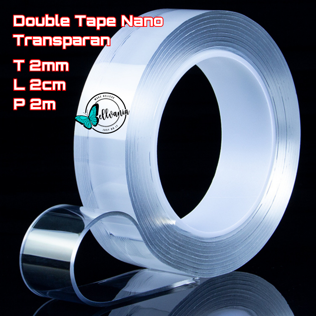 

Double Tape Transparan/Nano double tape/Isolasi Bening 2 sisi Super Kuat Tahan Air