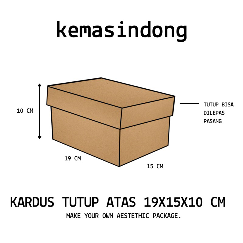 

KEMASINDONG KARDUS TUTUP ATAS (Kardus/Polos/Hampers) 19 x 15 x10 cmI