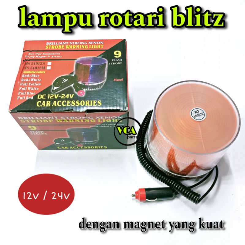 LAMPU ROTARI/ROTATOR LED UNTUK MOBIL 12V/TRUK 24V.
