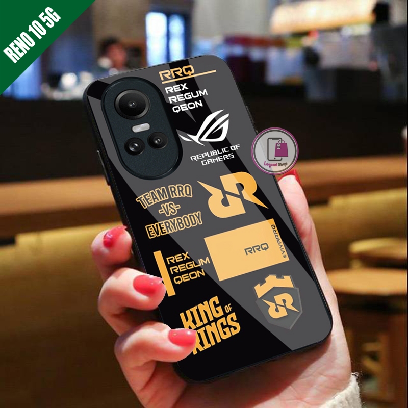 Case Kaca Oppo Reno 10 5G Motif RRQ Pelindung Body Dan Kamera [71]