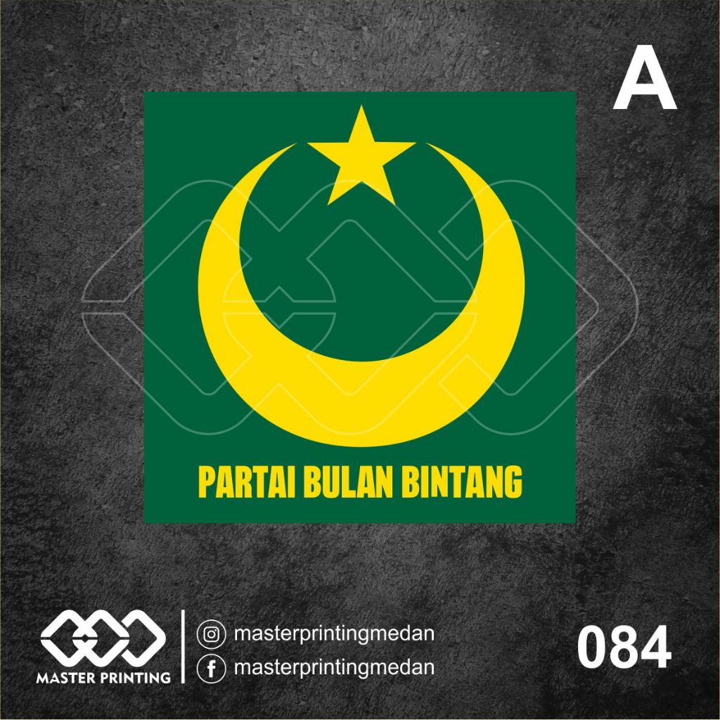 

084 - Stiker Logo Partai Bulan Bintang, Sticker Vinyl, Premium, Tahan Air, Termurah, dan Bisa Custom