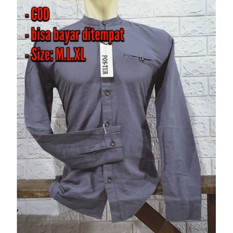 KEMKO/KEMEJA KOKO/KEMEJA PRIA LENGAN PANJANG (ABU ABU)