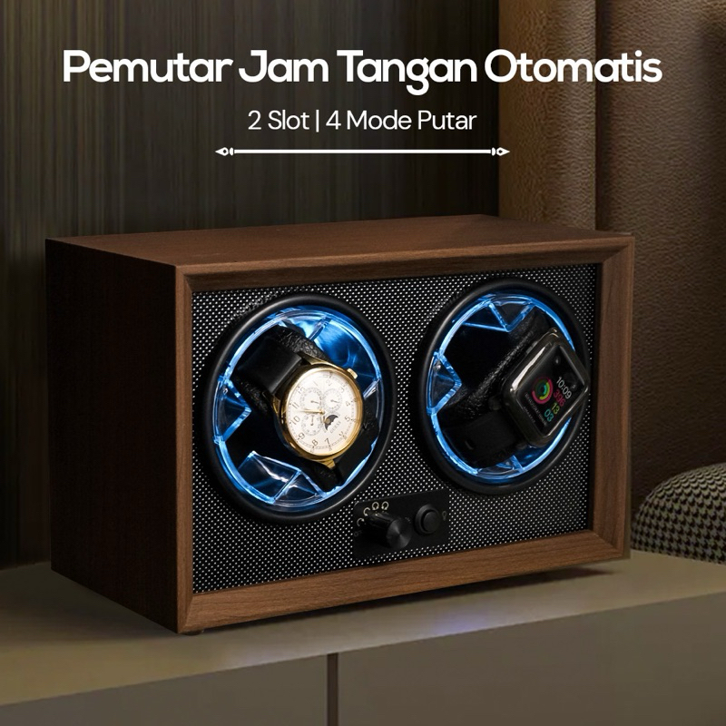 Automatic Watch Winder 2 Slot Watch- Pemutar Jam Tangan Automatic