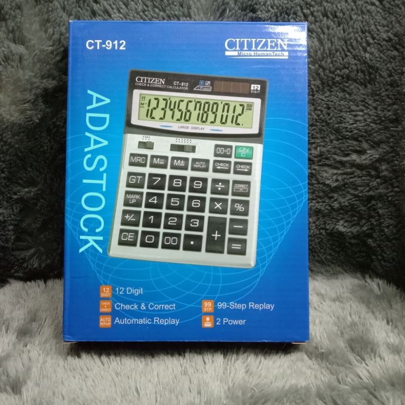 

kalkulator meja dagang besar 12 digit citizen ct 912/calculator check&corret ukuran besar citizen ct-912 12digit
