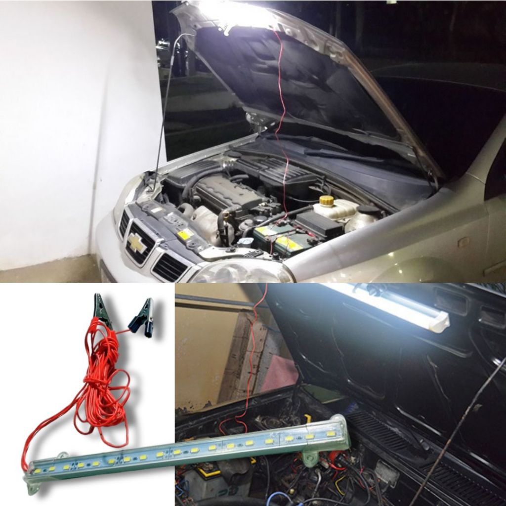 Lampu LED Kap Mesin Mobil Emergency Sambung Aki Serbaguna