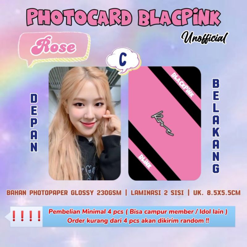 Photocard BLACKPINK - ROSE / Photocard Unofficial / Photocard  ROSE BLACKPINK / PC ROSE / BLINK / PC