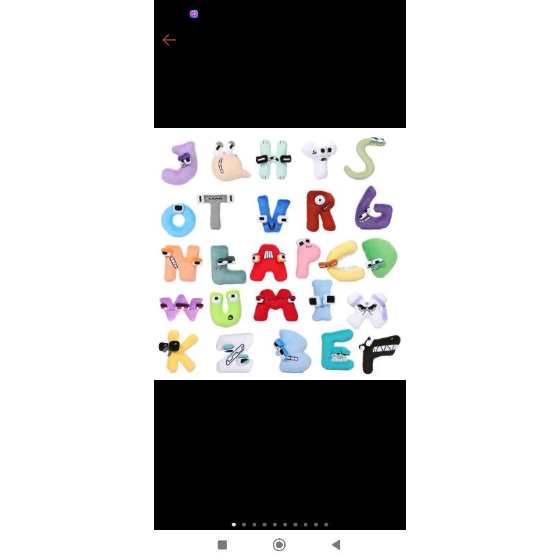 Bantal alfabet paket 26 huruf