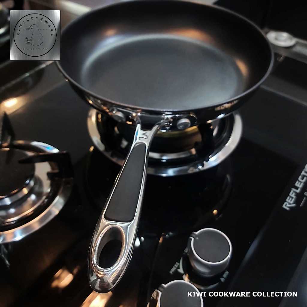 Super Premium Fry Pan 24cm Wajan Penggorengan Teflon Stainless Steel Ex Brand Aubecq Premium Tebal L