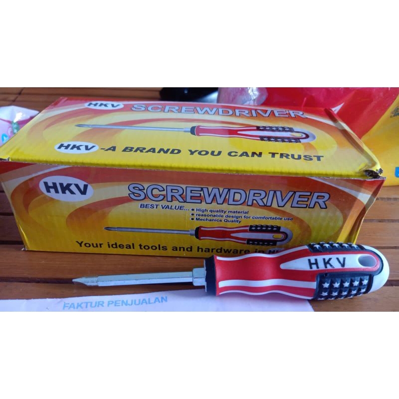 obeng bolak balik Amerika 6 inch gagang karet