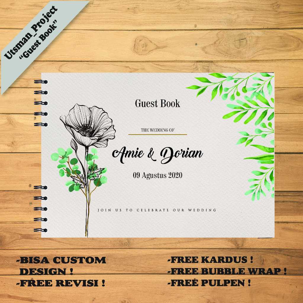 

Guest Book HardCover Wedding Buku Tamu Pernikahan Custom Premium