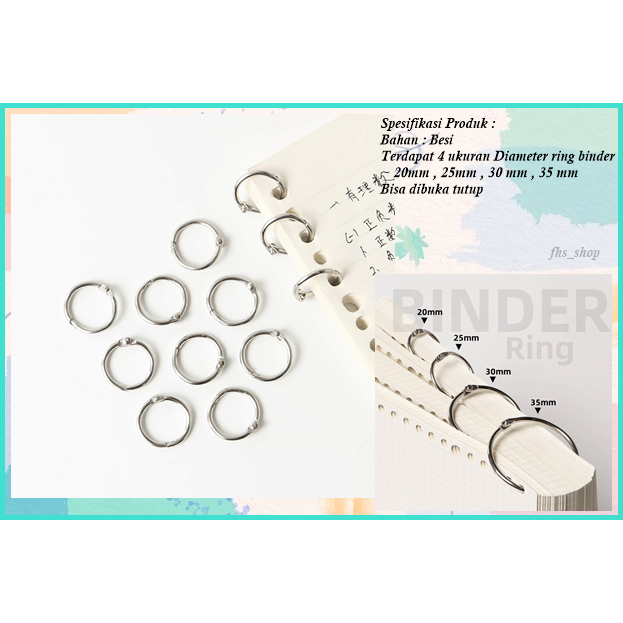 1 Pcs Ring Binder Buka Tutup Besi Binder DIY Besi Ring Binder Lubang Binder Ring Binder Loose Leaf