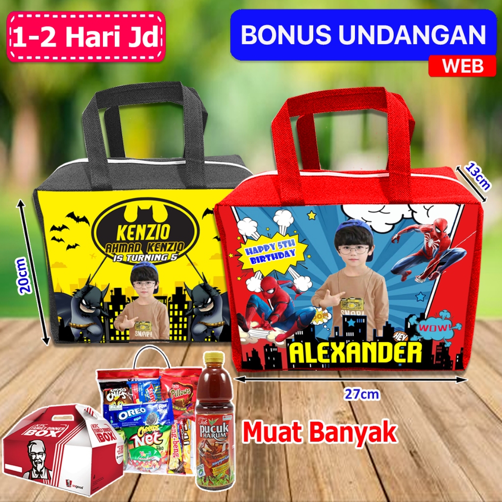 

Goodie Bag Ultah Anak Custom Spiderman