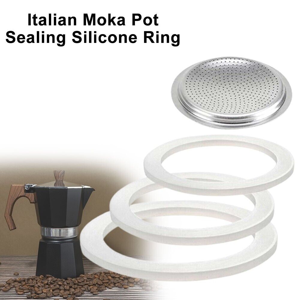 Jayce Silicone Seal Ring Flexible Gasket Replacement Size 6 Cup for Moka Pot Espresso - Z20-1 - Whit