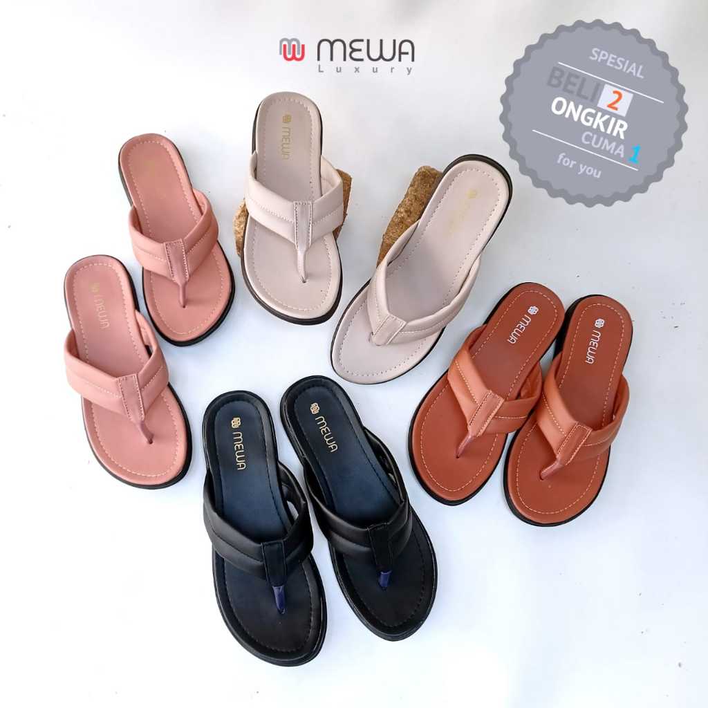 MEWA Sandal Jepit Wanita Sendal Wedges Hak 3cm # JP