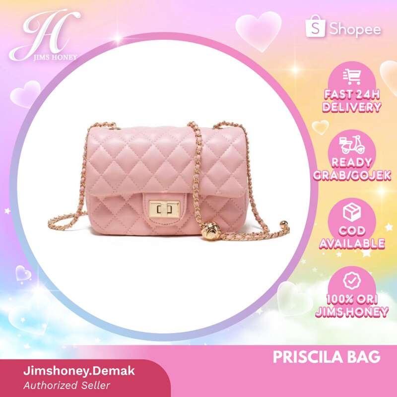 JIMS HONEY PRISCILLA BAG TAS SELEMPANG WANITA ORI MURAH KEKINIAN TALI RANTAI KOREAN STYLE