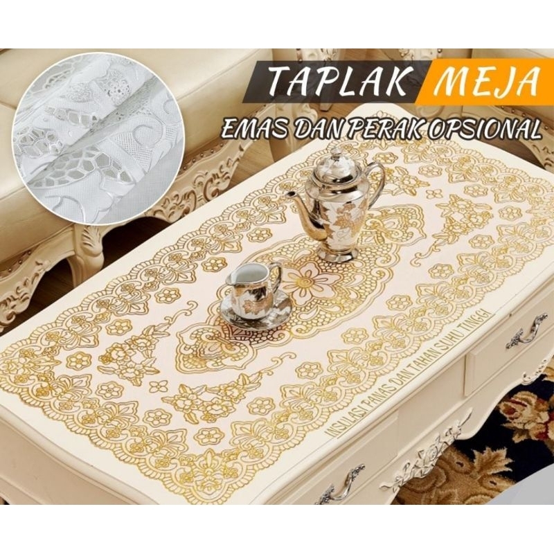 TAPLAK MEJA TAMU EMAS JUMBO | TAPLAK MEJA MEWAH