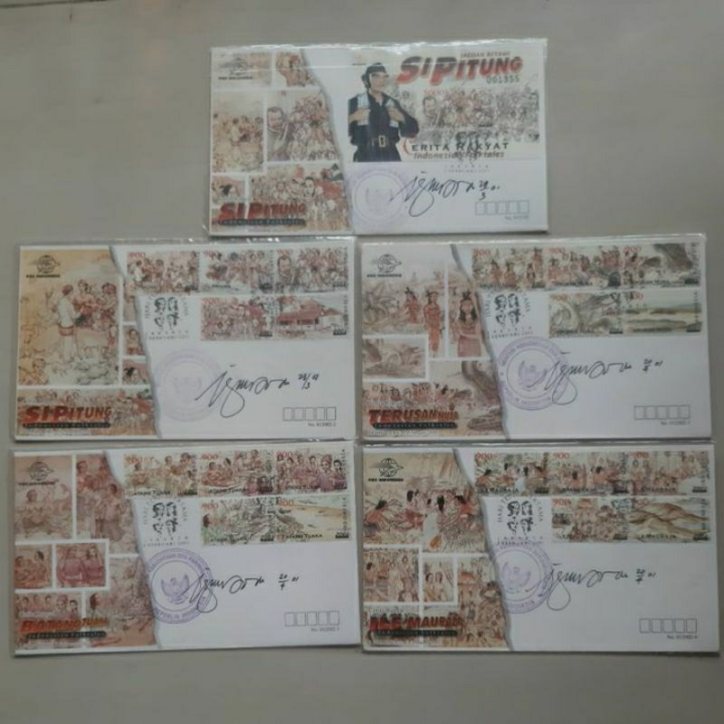 

Perangko prangko SHP cerita rakyat tanda tangan menteri kebudayaan pariwisata