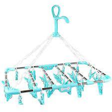 EMJE Qiyushi Stainless Steel Rack Hanger 20 Jemuran Baju - Biru