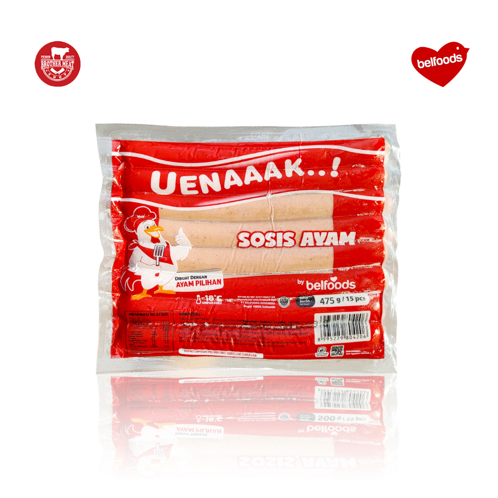 

Belfoods Uenaak Uenaaak Sosis Ayam 475gr, Daging Ayam Halal