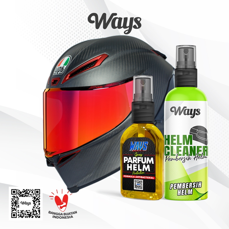 WAYS Parfum Pewangi Helmet Cross Full Half Face Motor / WAYS Pembersih Pengkilap Helm Body Visor Kaca