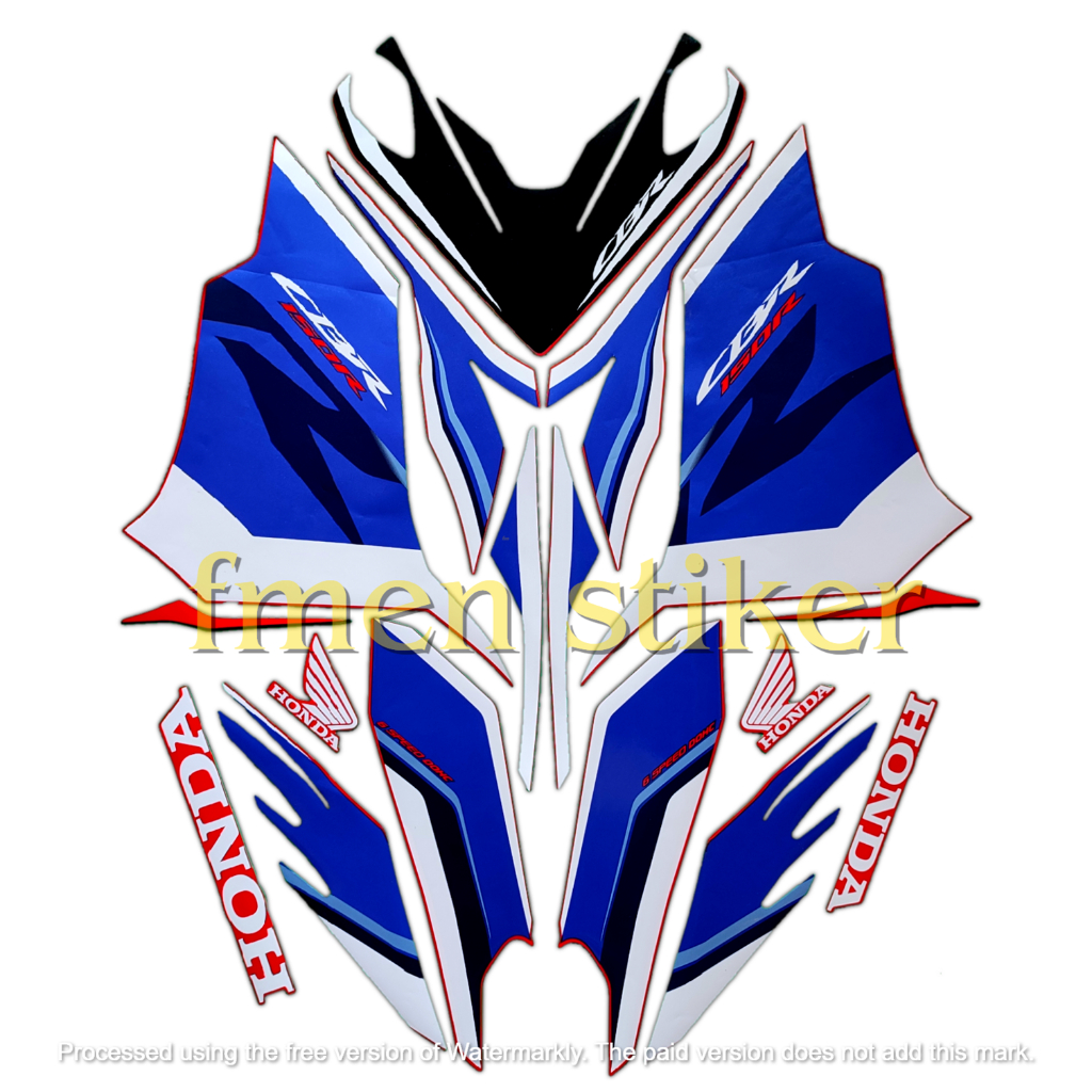 STIKER STRIPING MOTOR HONDA CBR 150R 2021 MERAH BIRU SEPASANG STANDAR FULL SET