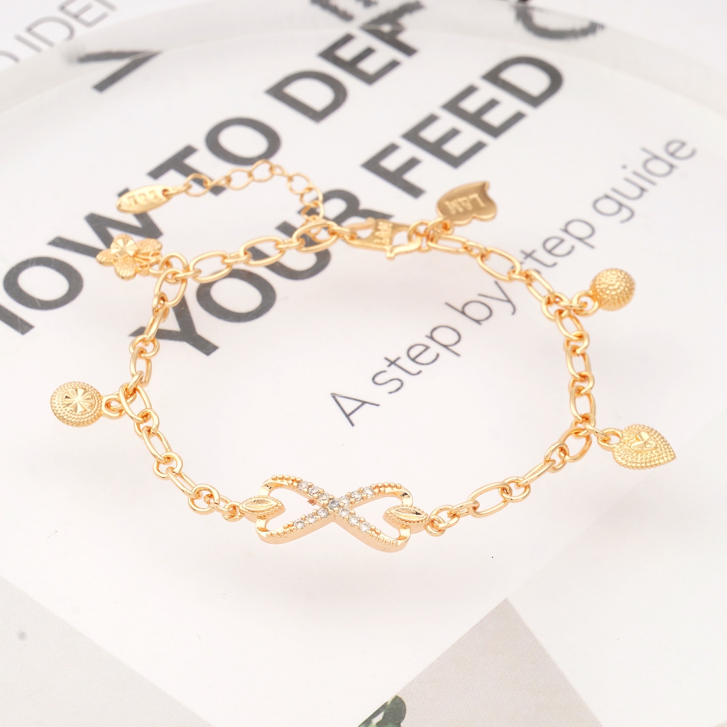 Hyl Jewelry 446B Gelang Titanium Wanita Bangle Bracelet Terbaru Anti Karat Dan Keroncong Lilit Asli Silver Terbaru Tdk Luntur Selamanya Lapis Emas Original Pria Ori Import