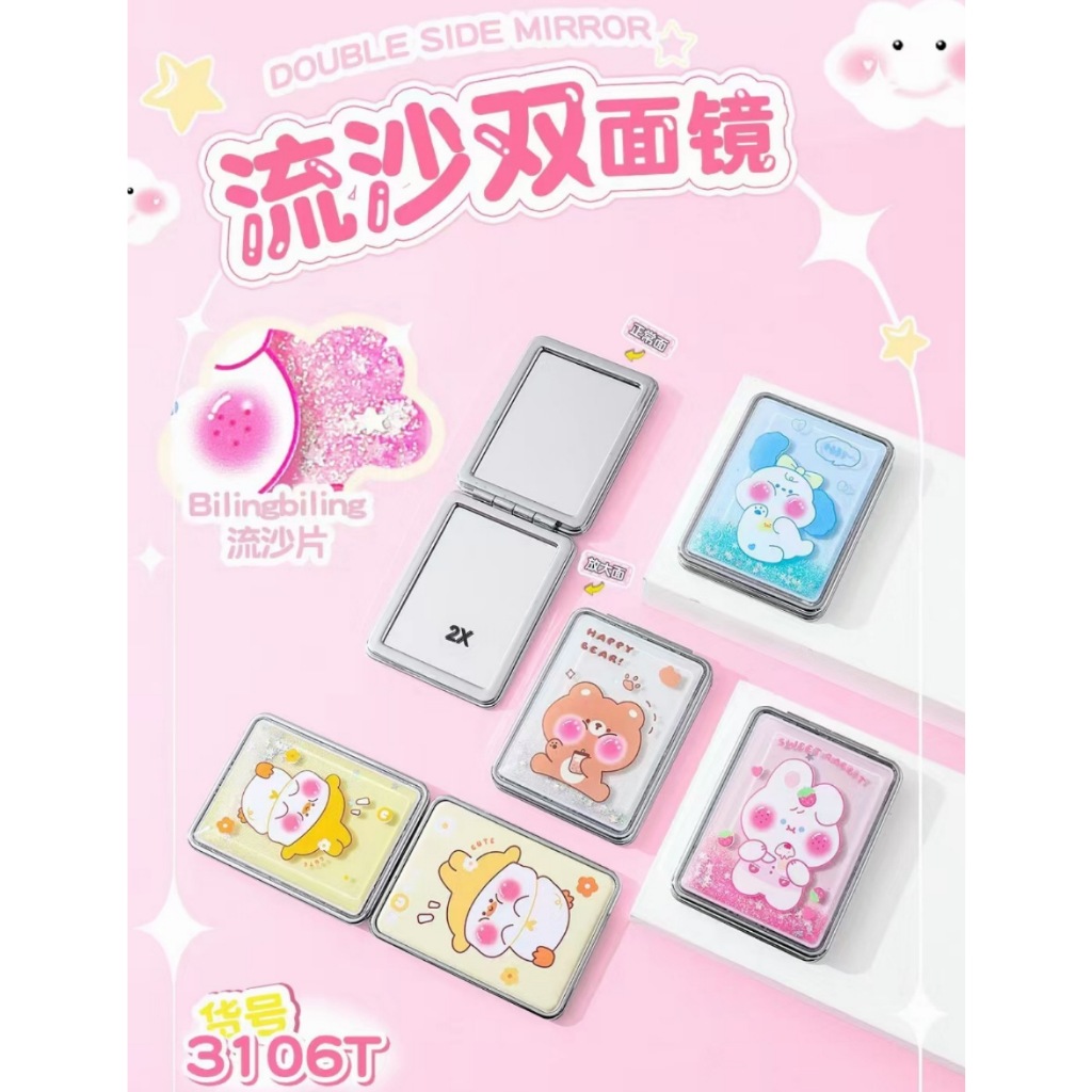 KACA PORTABLE LIPAT, KACA KECIL LUCU KACA CERMIN