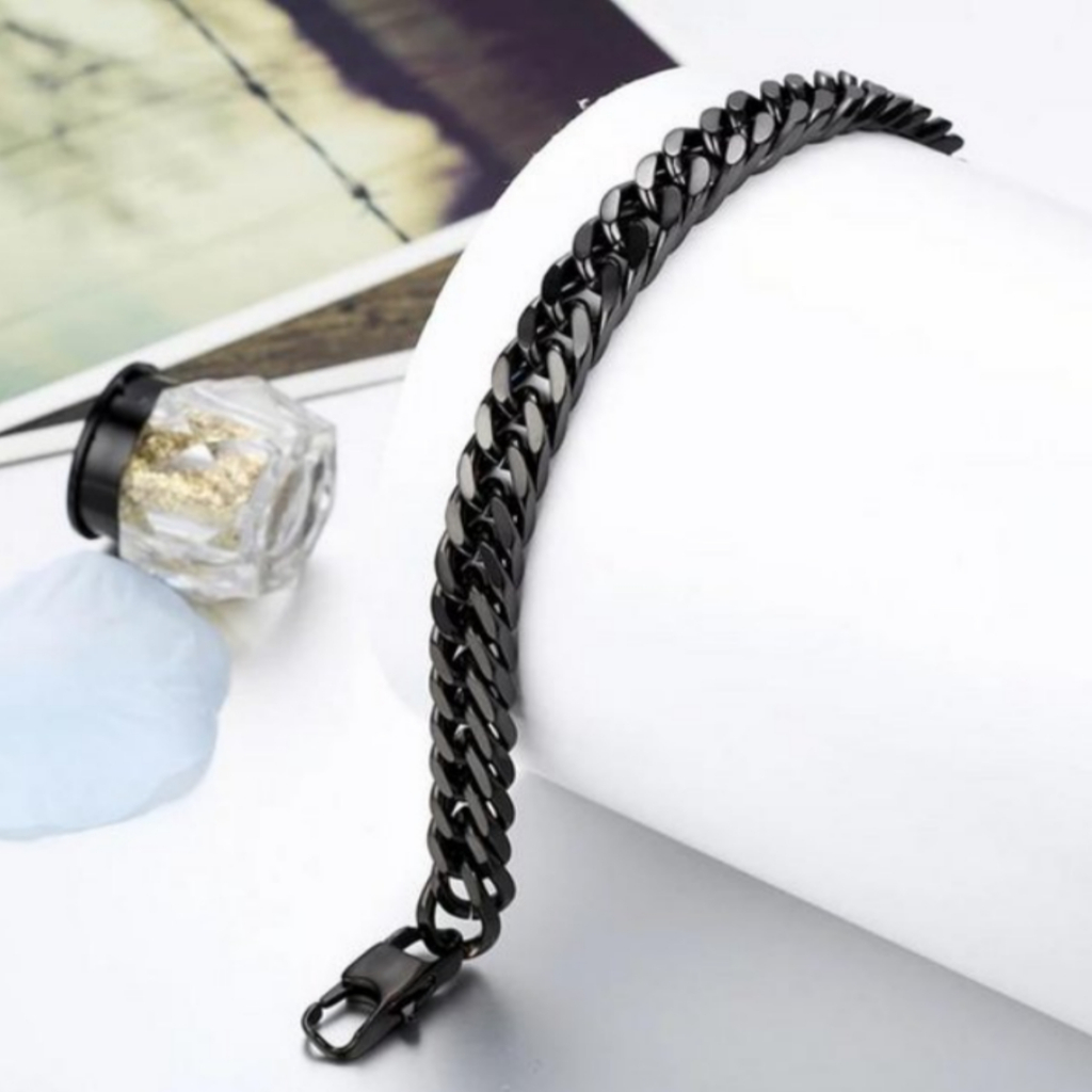 terlaris [gelang rantai] gelang titanium model rantai hitam pria wanita best quality