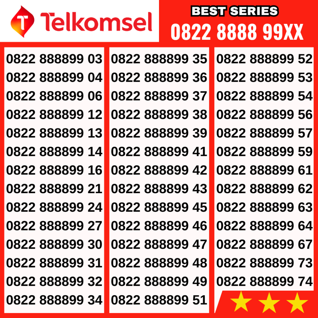 NOMOR CANTIK SIMPATI 4G 0822 8888 9999