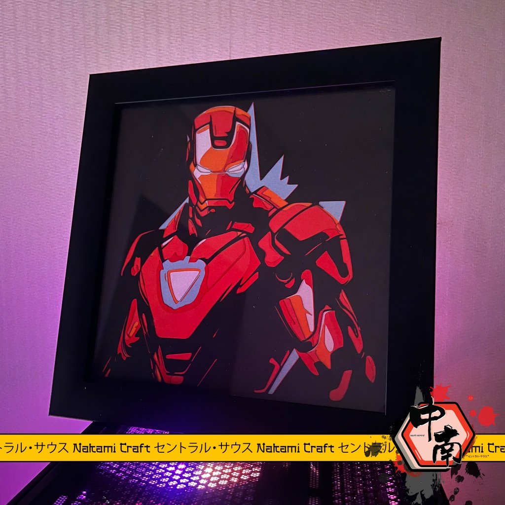 Poster Frame Kaca Marvel Iron Man 20x20 cm