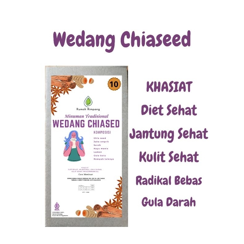 

Wedang chiaseed komplit khas Yogyakarta 1 pak isi 10 bungkus