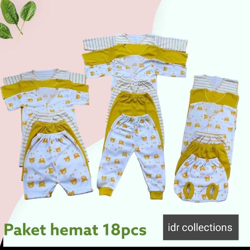 18 PCS BAJU BAYI BARU LAHIR / paket lahiran komplit setelan baju bayi baru lahir