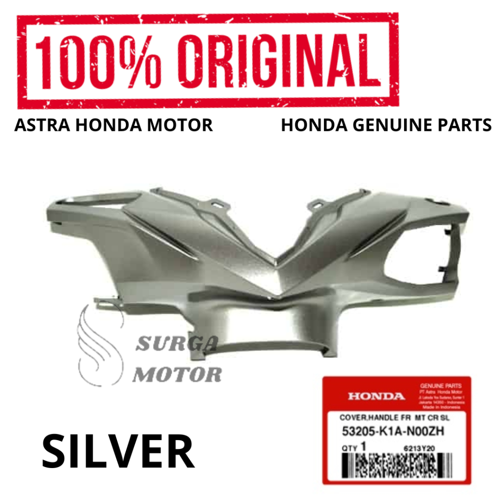 Cover Batok Handle Depan Silver BeAT K1A Street Original Honda AHM 53205-K1A-N00ZH Totok Hendle Fron