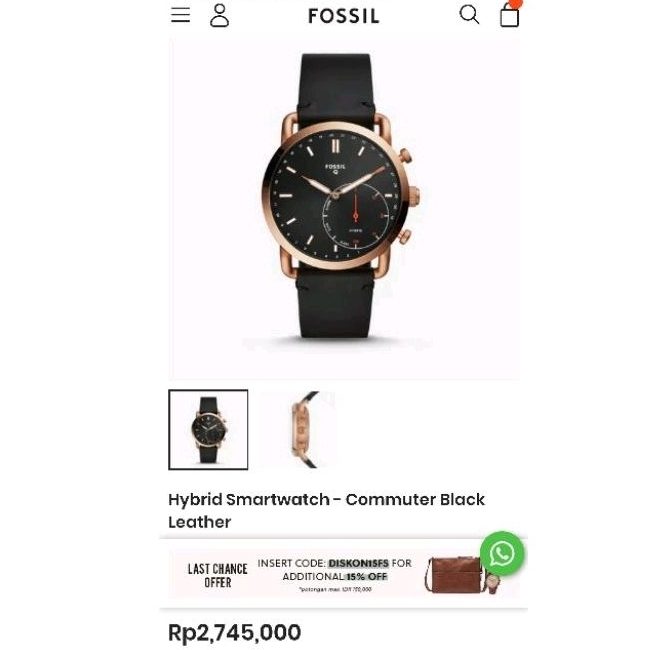 Fossil Hybrid Smartwatch - Commuter Black Leather