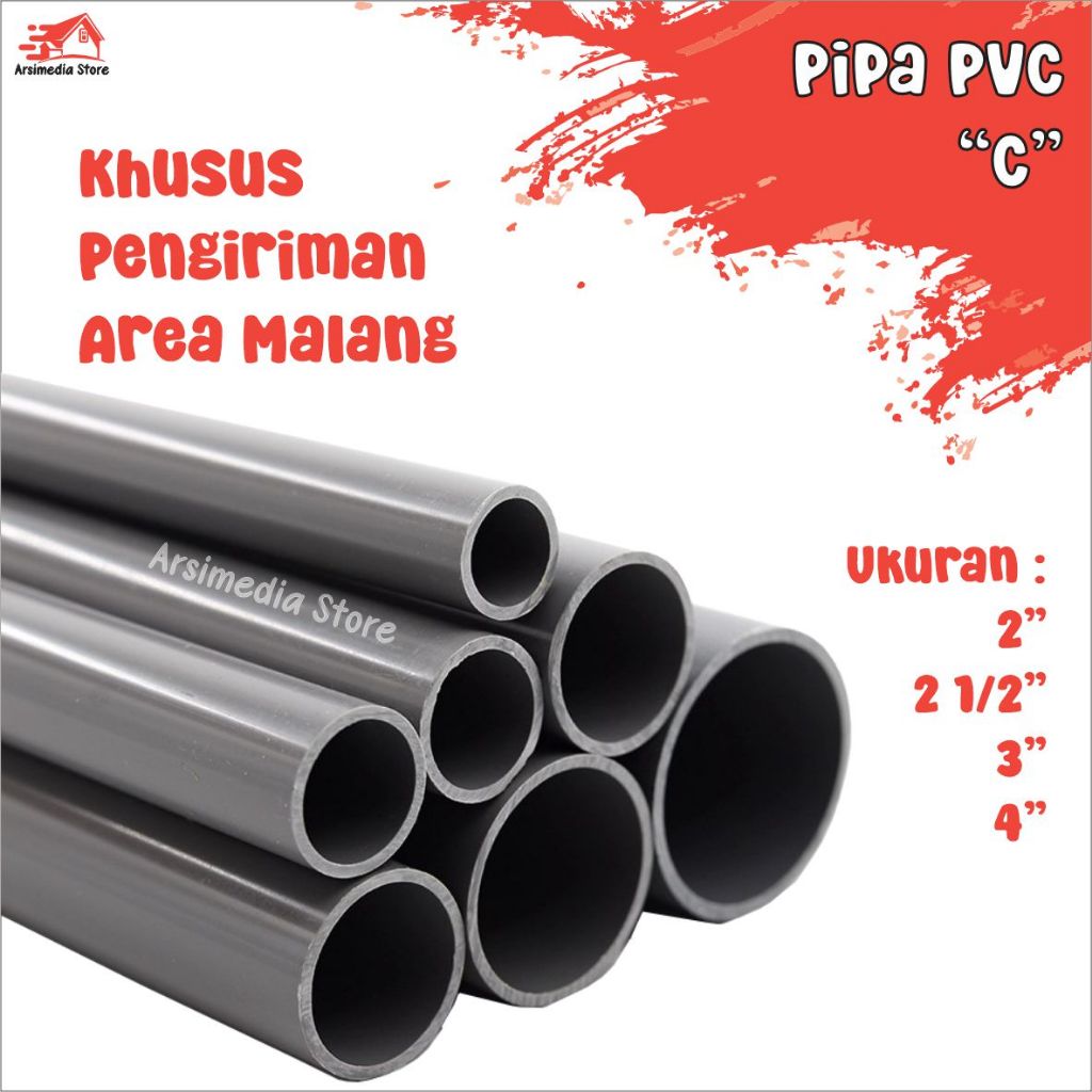 Pipa Paralon PVC C Maspion 2” 2 1/2” 3” 4” Pengiriman Khusus Area Malang (Area Tertentu)