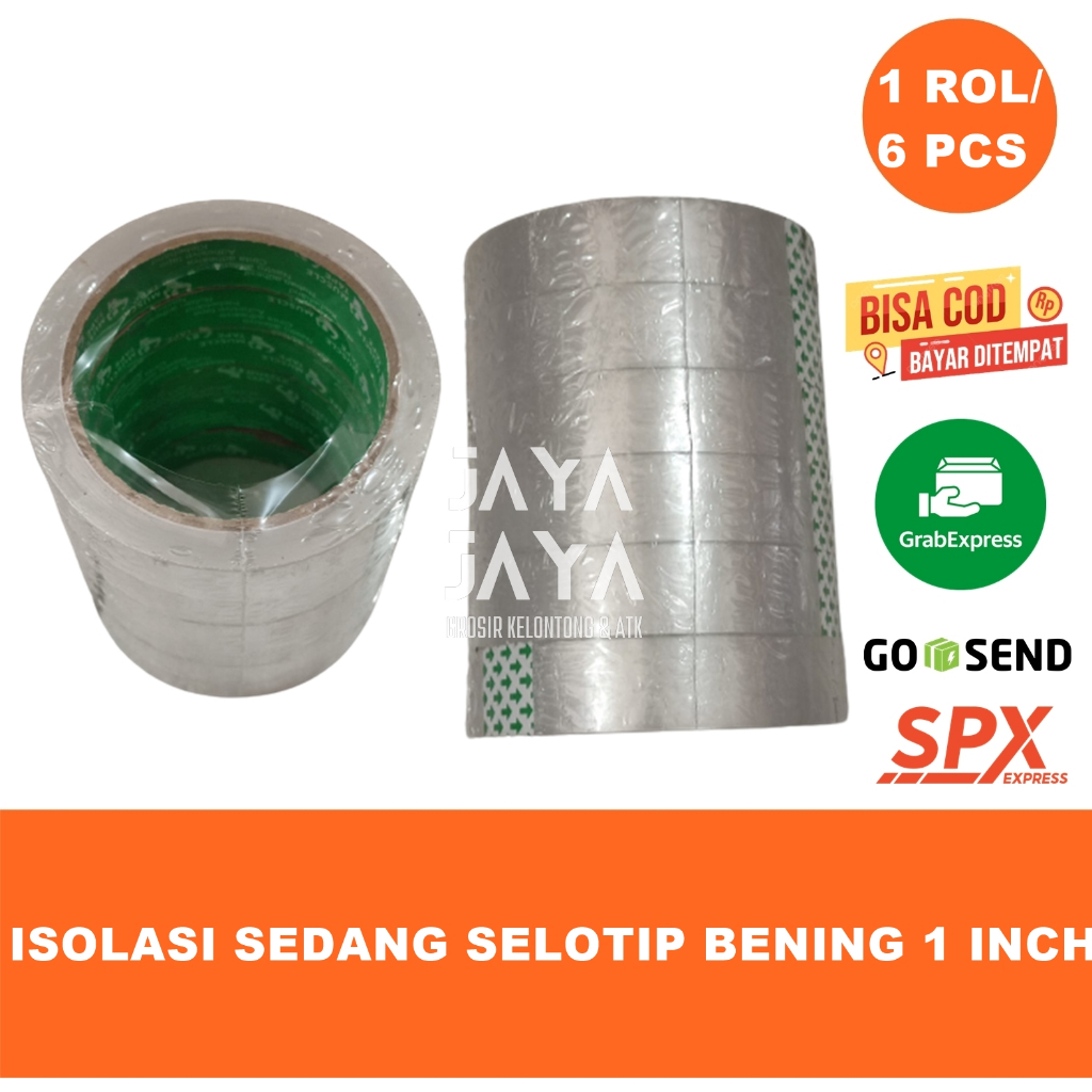 

Isolasi Solatape Selotip Bening 1 inch Super Murah 1 Rol isi 6 pcs Terbaik