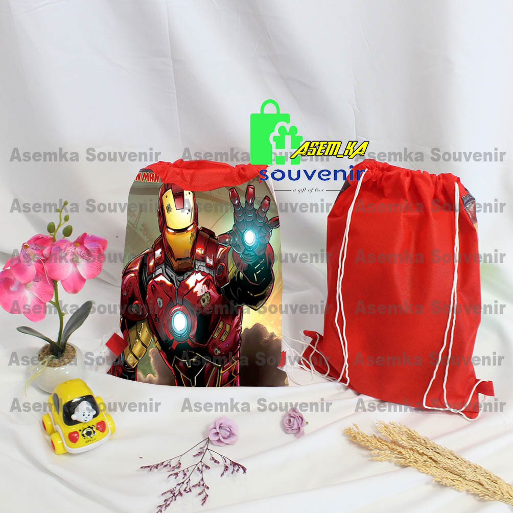 

TAS GOODIE BAG RANSEL IRONMAN ULTAH ANAK BINGKISAN SNACK GROSIR MURAH UK P25 X T30