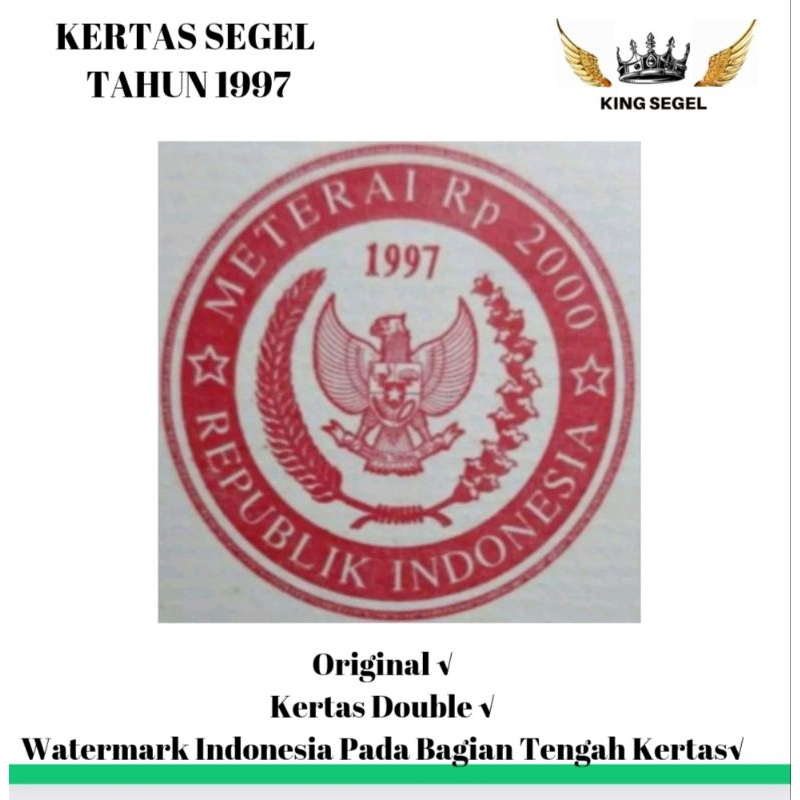 

Kertas Segel Tahun 1997 Double Asli