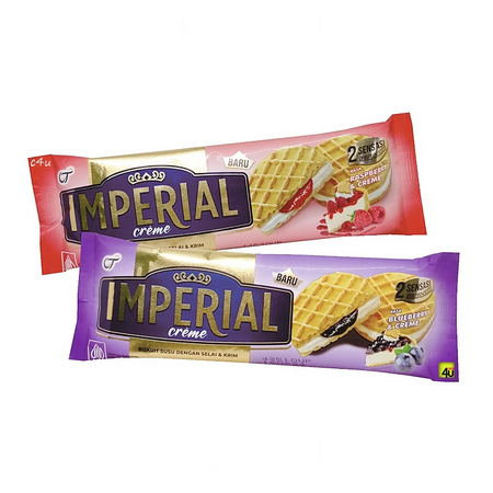 

[TM5] [ ISI 2 PCS] IMPERIAL CREME Biskuit Susu dengan Selai & Krim rasa Raspberry & Creme