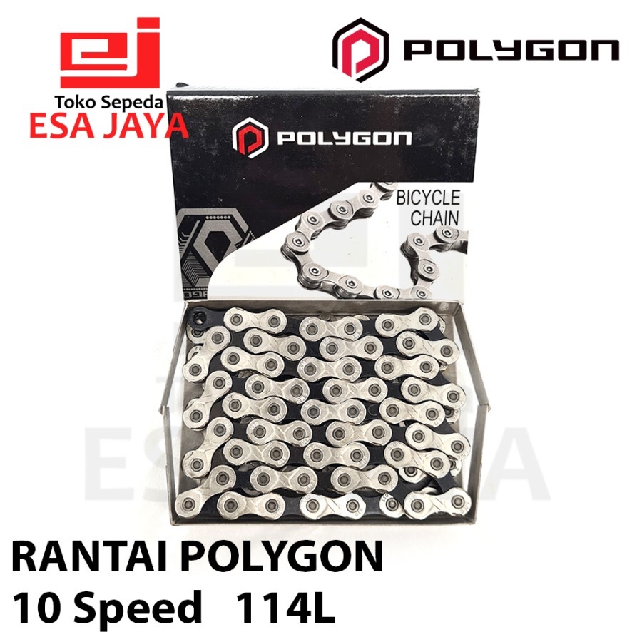 Rantai Polygon 10 Speed 10sp 114L KMC X10 Bicycle Chain Sepeda