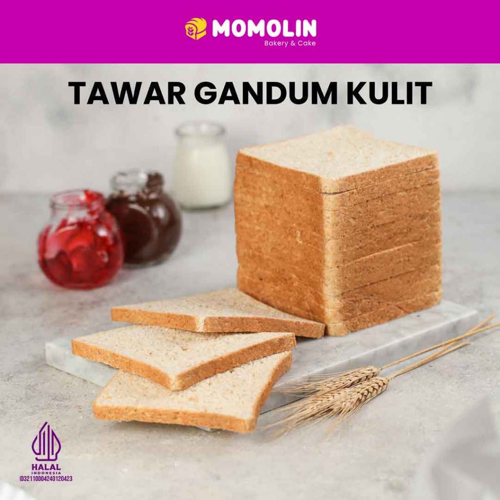 

Roti Tawar Gandum Ori Murah - Roti Tawar Gandum Kulit Awet Bekasi - Roti Tawar Enak Halal Momolin Bakery