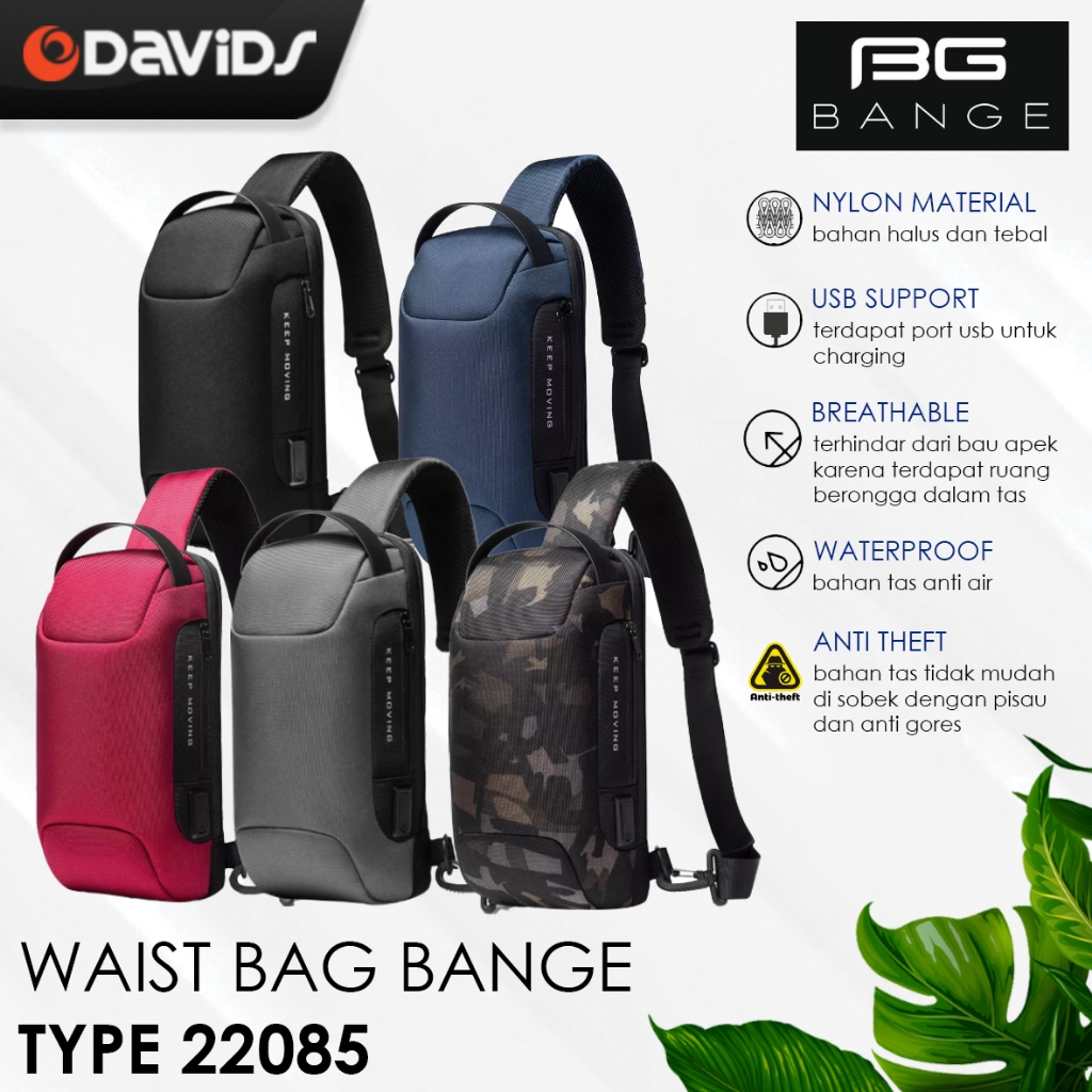 Bange Waistbag Pria Waterproof Waist Bag Original Weisbag Tas Weistbag Waisbag Premium Anti Air Orig