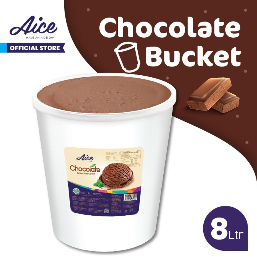AICE Ice Cream Bucket 8 Liter - Coklat Es Krim Ember Rasa Coklat