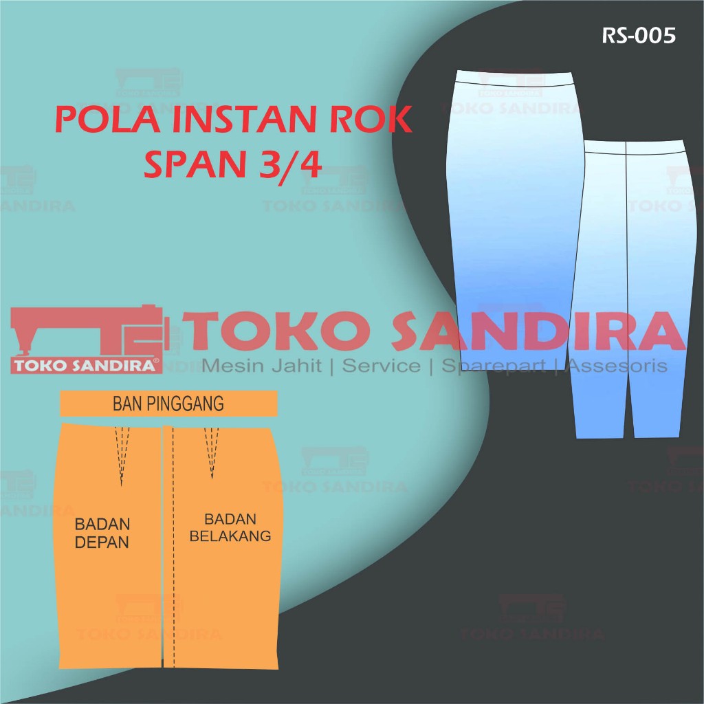 pola rok span 3/4/pola instan rok semi/pola rok wanita/pola instan rok/pola instan murah/pola jiplak
